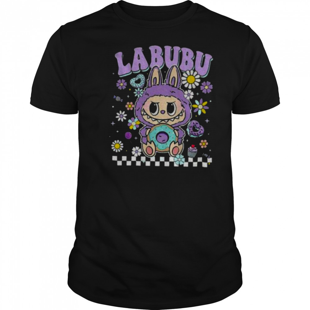 Labubu floral donut pastel cartoon character shirt