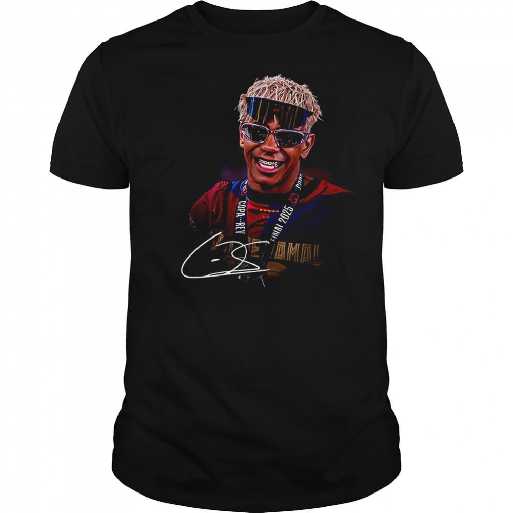 Lamine Yamal Barcelona FC vintage signature shirt