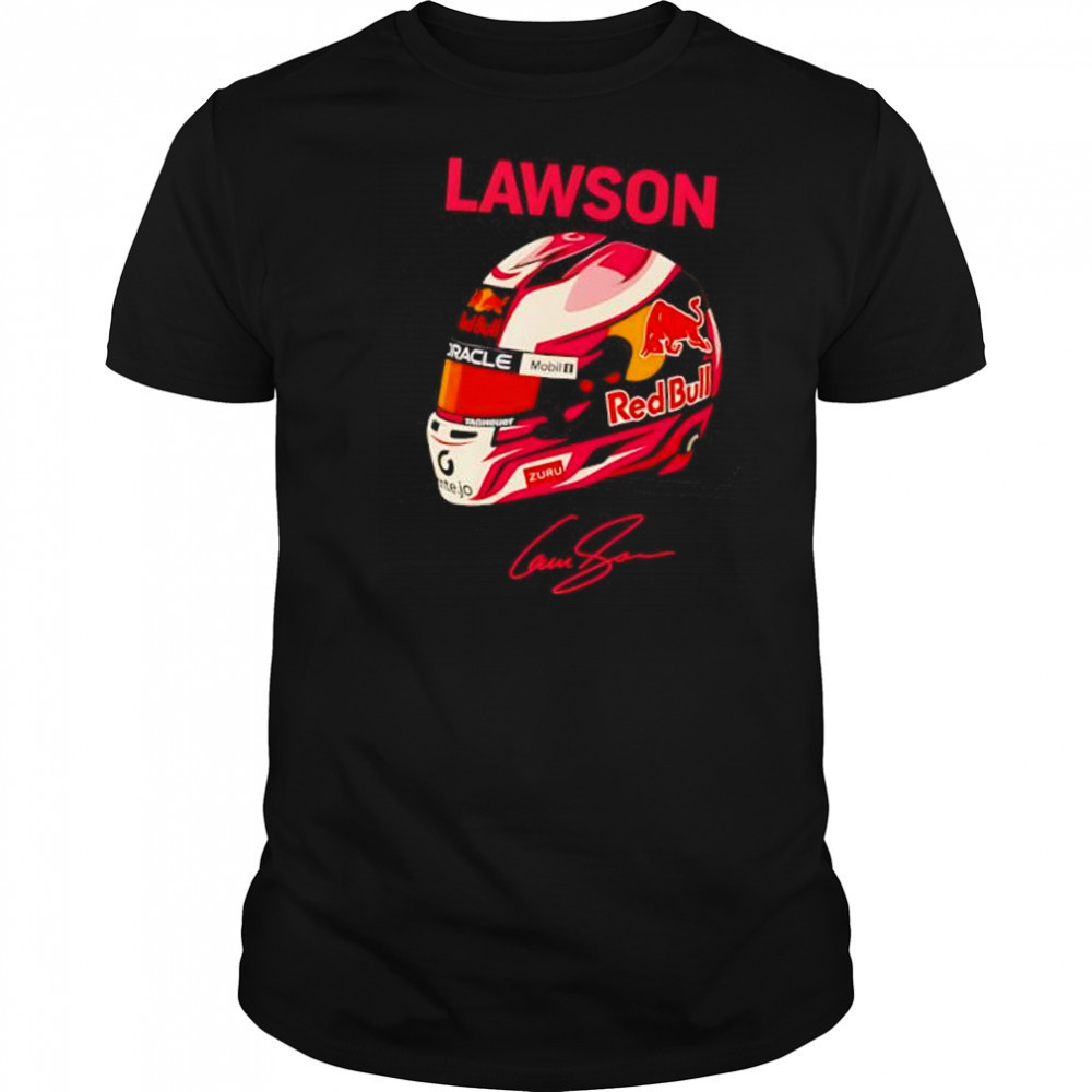 Liam Lawson Red Bull F1 2025 helmet signature shirt