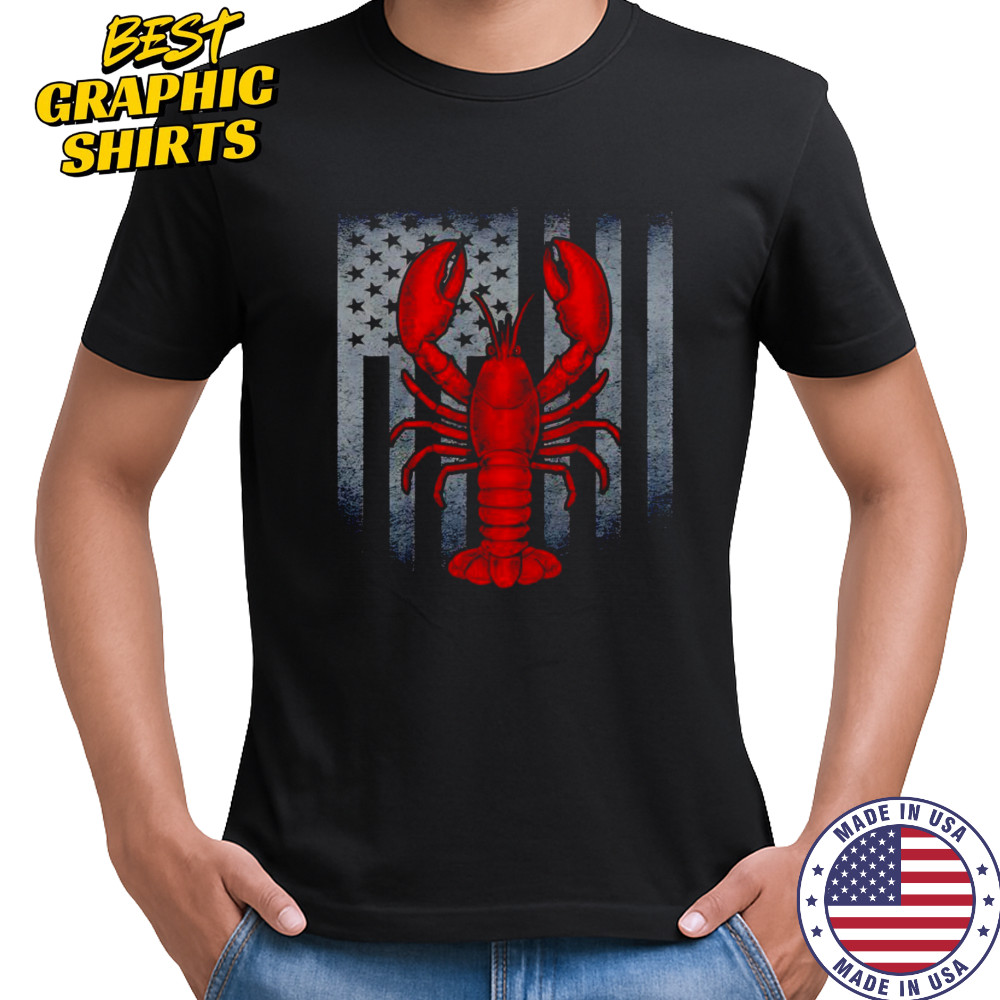 Lobster Patriotic flag shirt