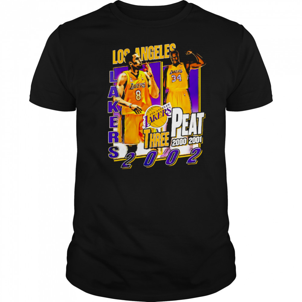 Los Angeles Lakers three Peat 2000-200-2002 Kobe and Shaq shirt