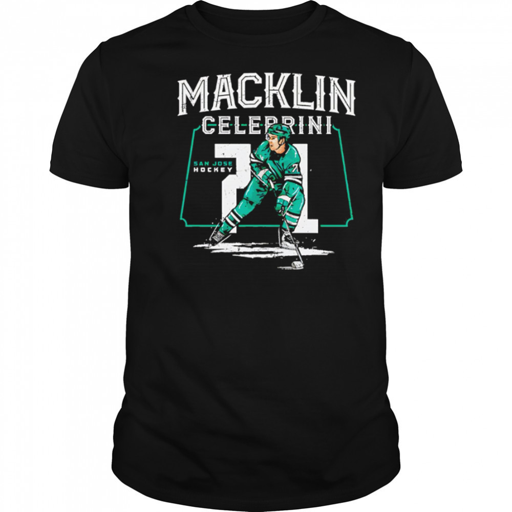 Macklin Celebrini 71 San Jose Player Name signature hockey shirt