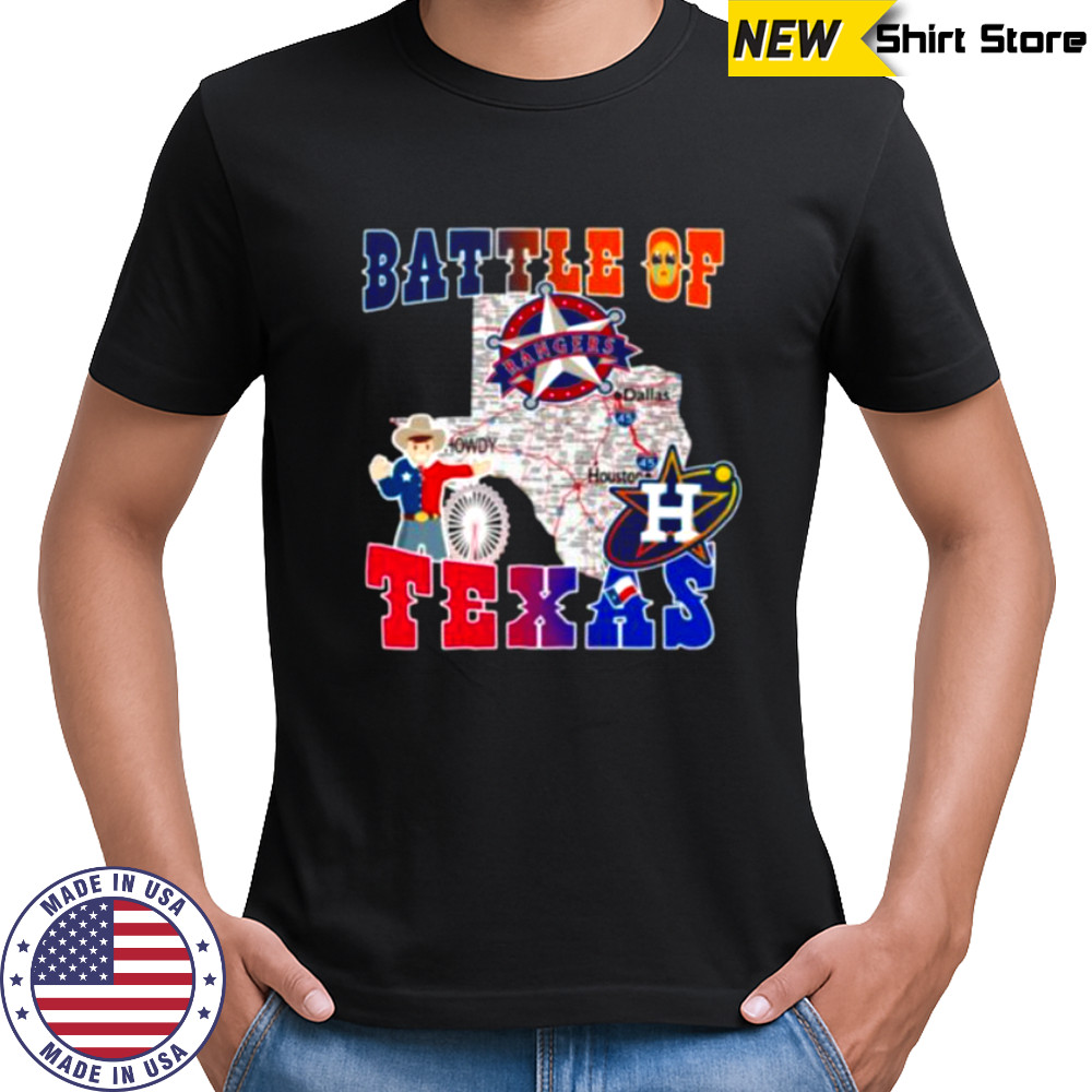 Map Houston Astros Vs Texas Rangers Battle Of Texas Shirt