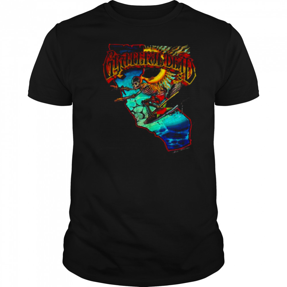 Mens Grateful Dead Surfing California Skeleton Vintage Band Shirt