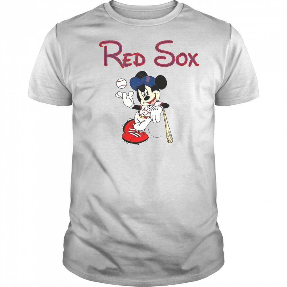 Mickey Boston Sox Red Baseball T-Shirt