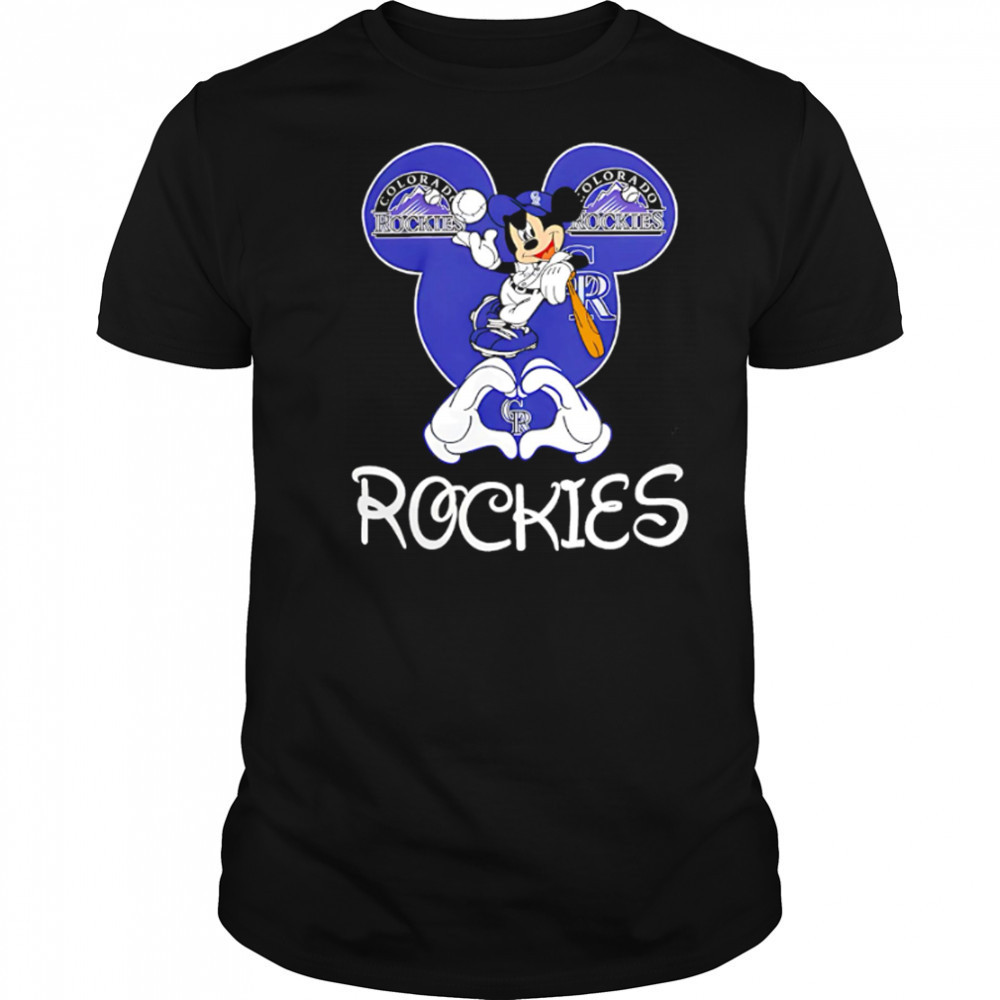 Mickey Colorado Rockies Baseball Logo Heart shirt