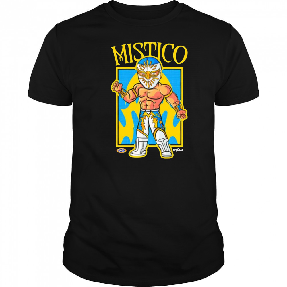 Mistico Mexican pro wrestler cartoon shirt