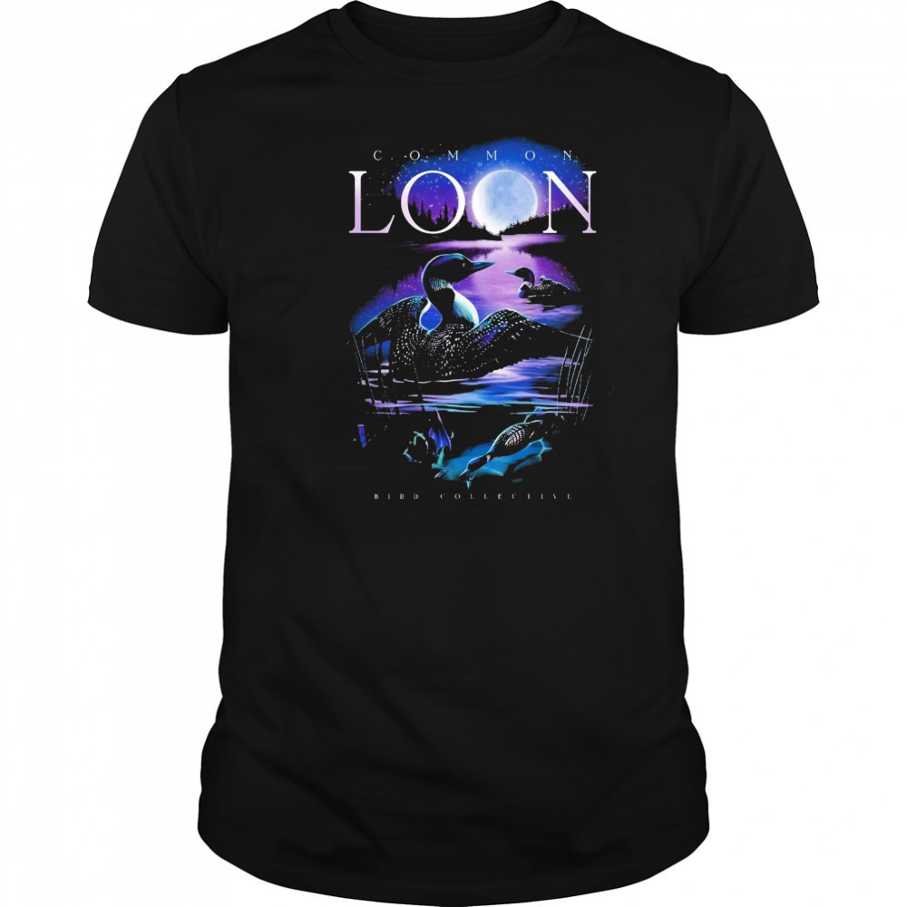 Moonlit Common Loon Bird Collective T-shirt