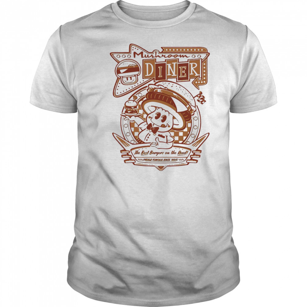 Mushroom dinner burger road shirt