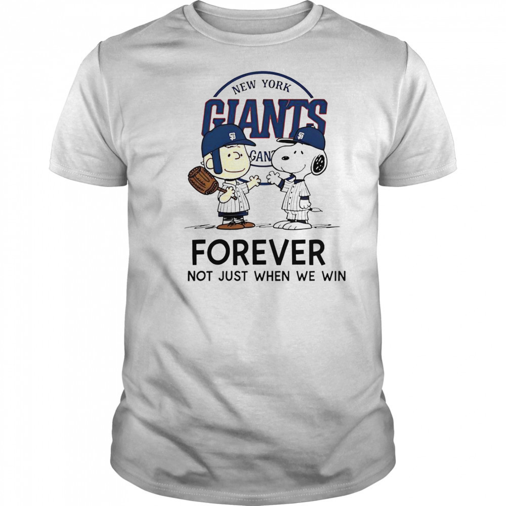 New York Giants Charlie Brown Snoopy Giants Forever Not Just When We Win T-Shirt