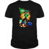 New York Jets mascot standing with flag shirt