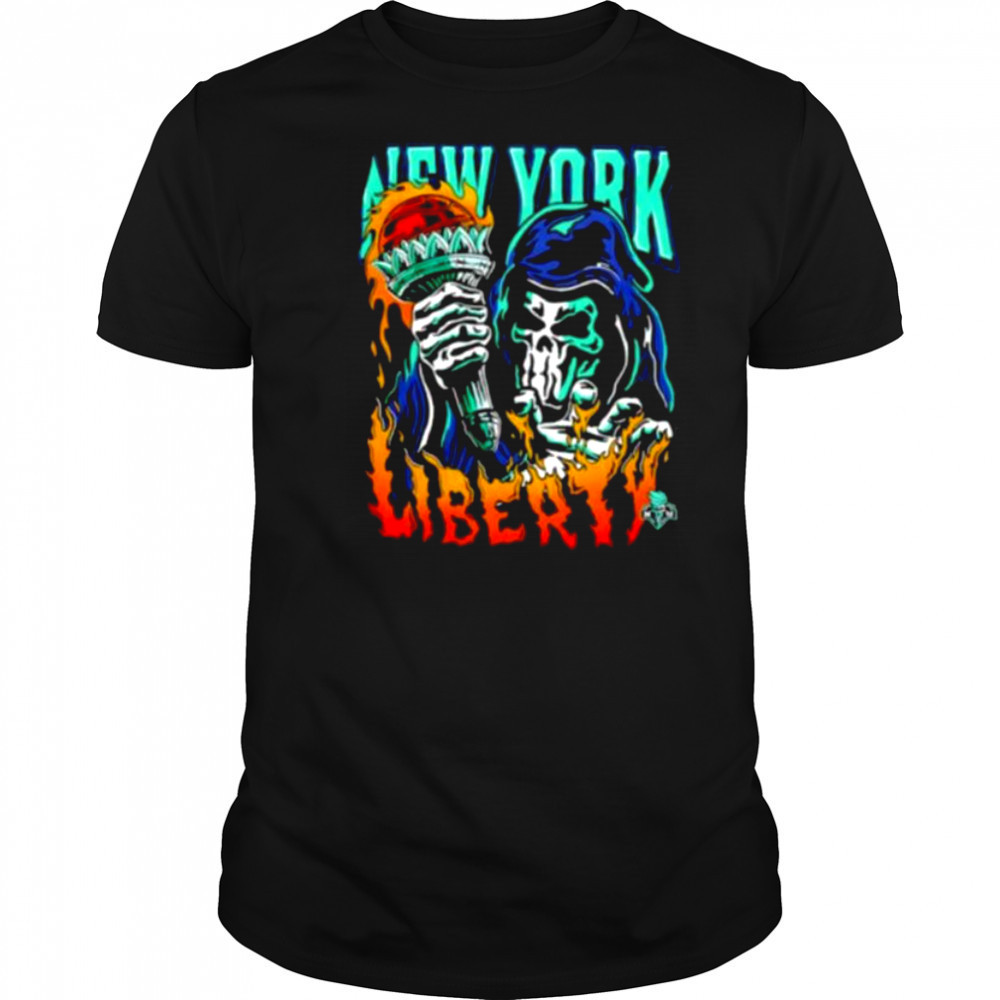 New York Liberty Torch player skeleton shirt