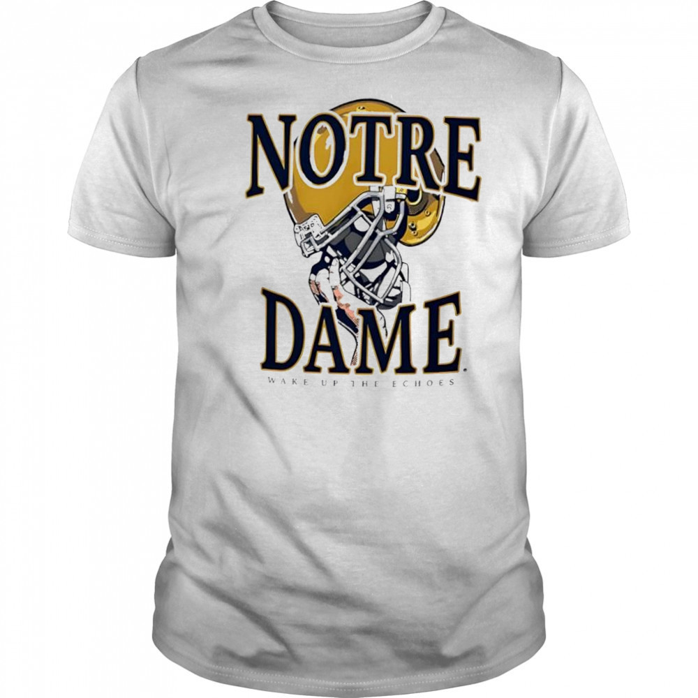 Notre Dame Fighting Irish wake up the echoes helmet shirt