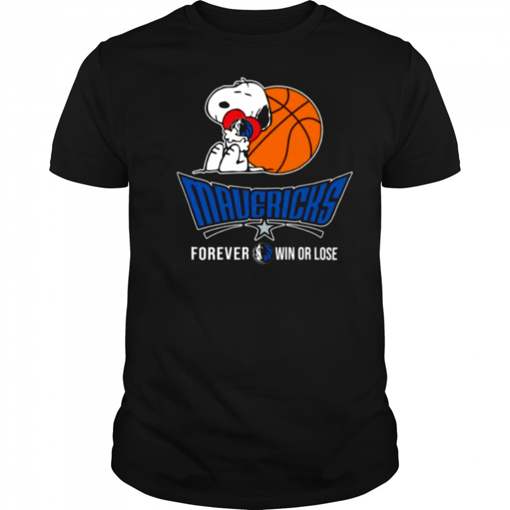 Official NBA The Peanuts Movie Snoopy Forever Win Or Lose Basketball Dallas Mavericks Tee