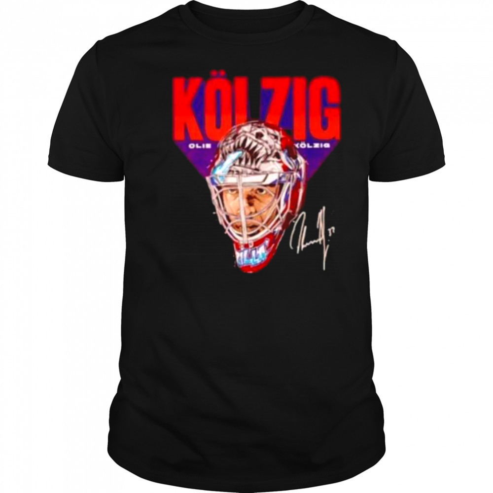 Olie Kolzig mask signature Washington Capitals Shirt