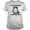 Overworked and underfucked raccoon drink coffee shirt