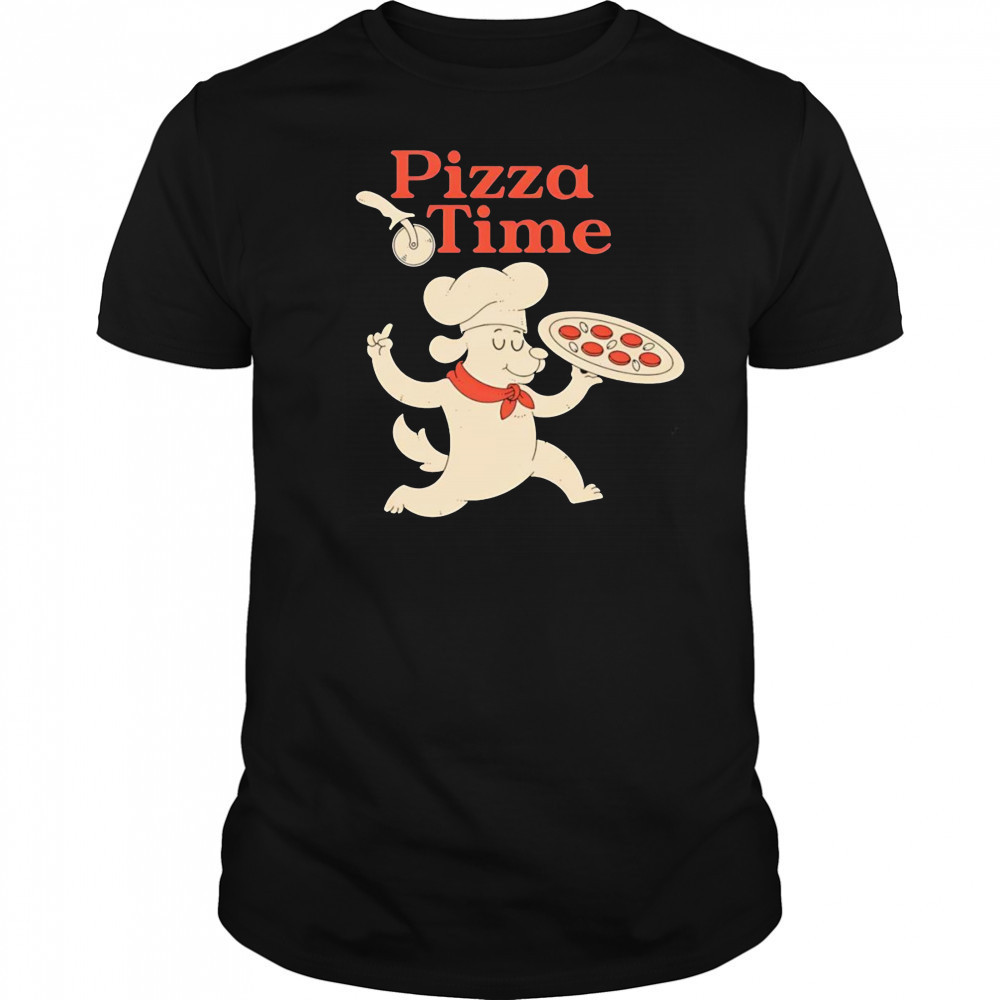Pizza Time dog chef bringing the pizza shirt