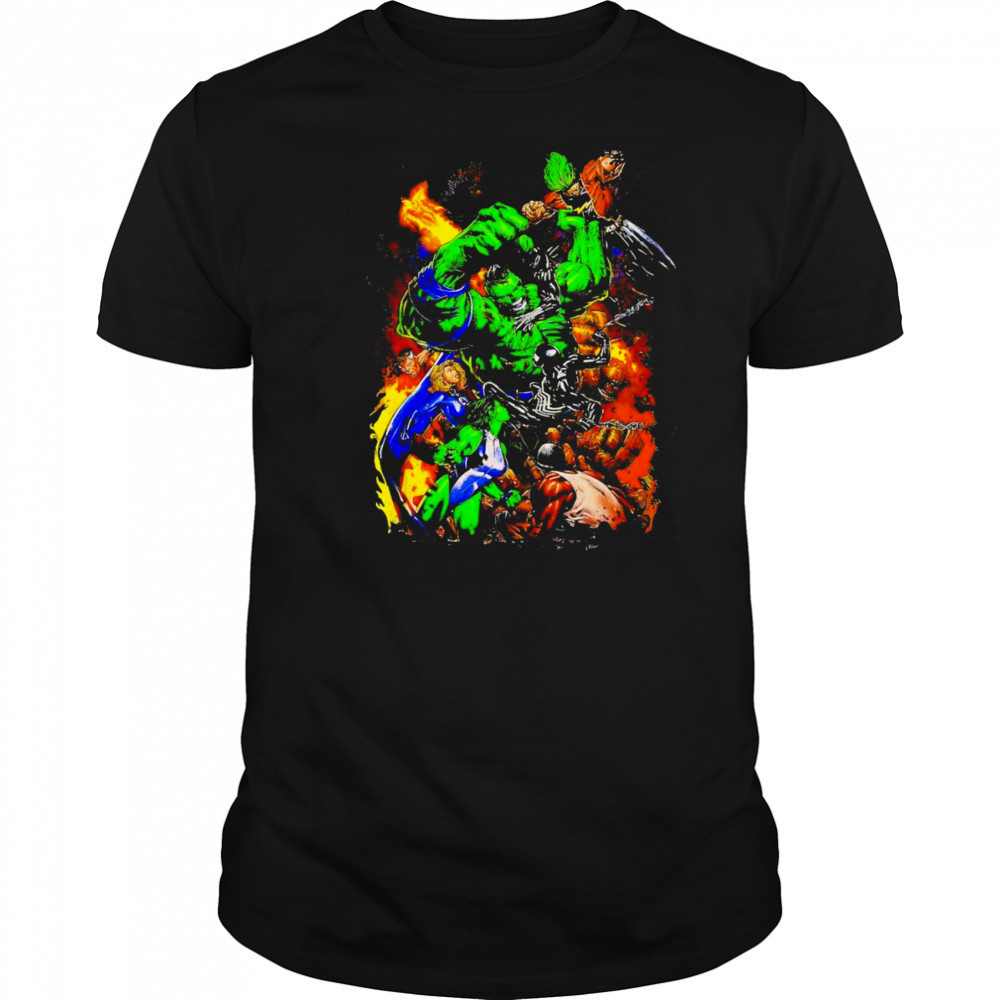 Planet Hulk vs F4 graphic shirt