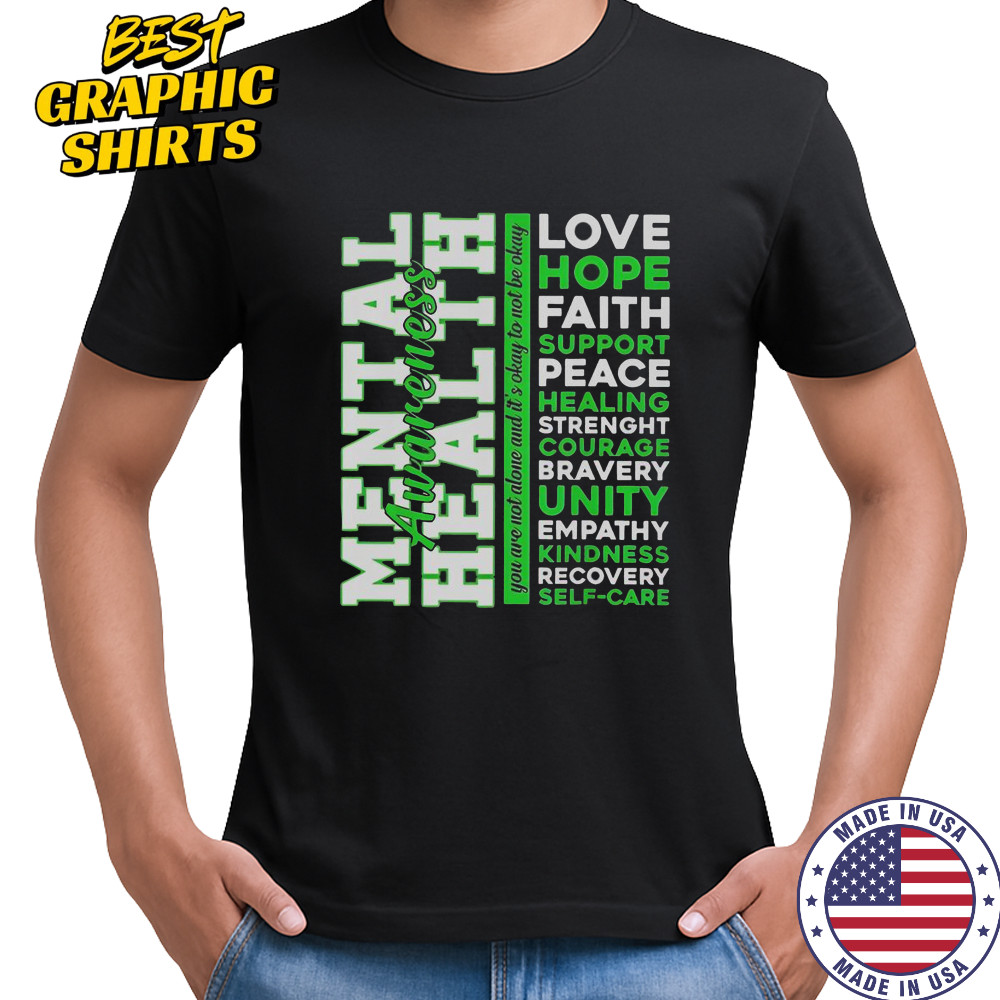 Positive Green Words Mental Health Awareness Classic T-Shirt