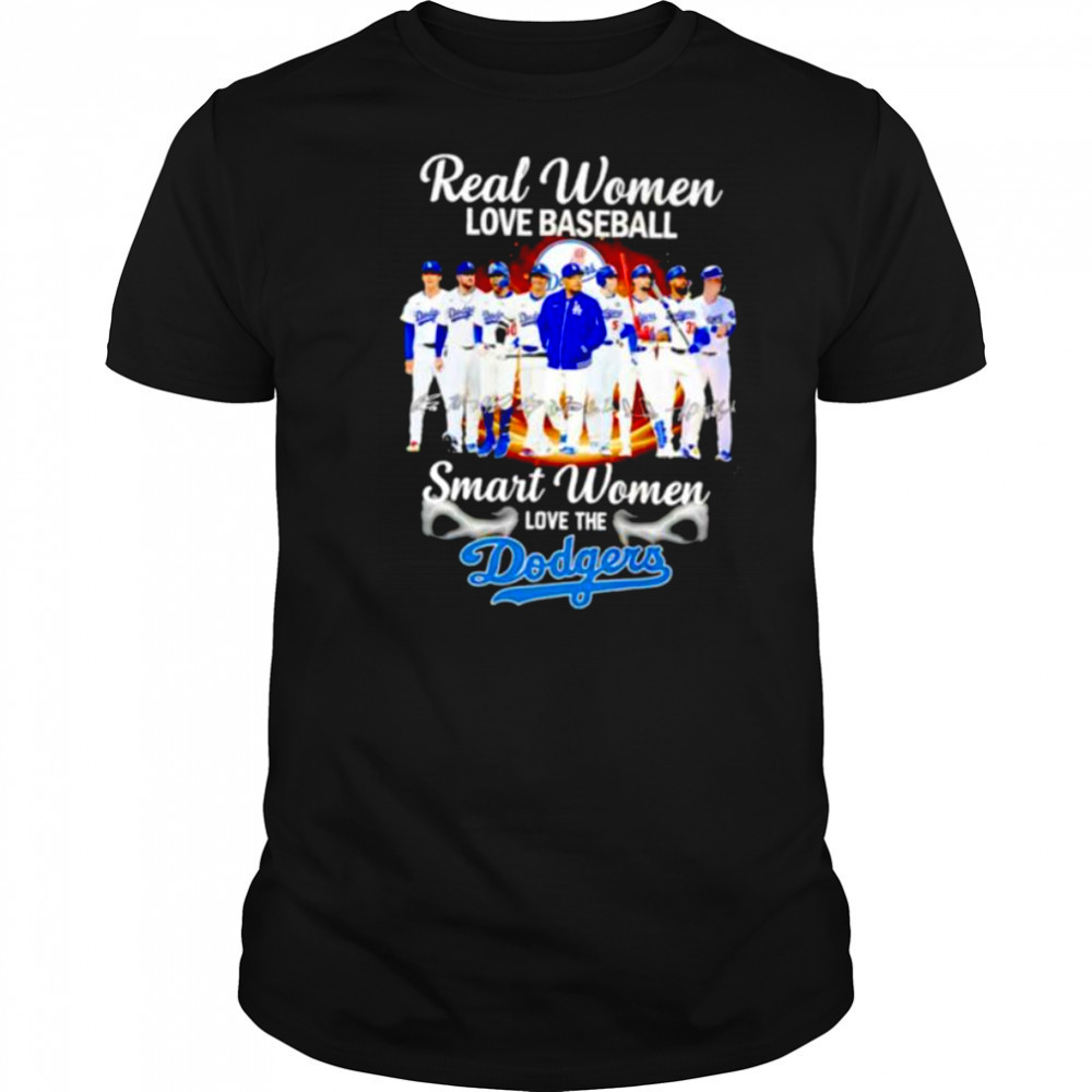 Real women love baseball smart women love the Los Angeles Dodgers players signature shirt