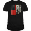 Red White And Pew USA Flag Gun T-Shirt