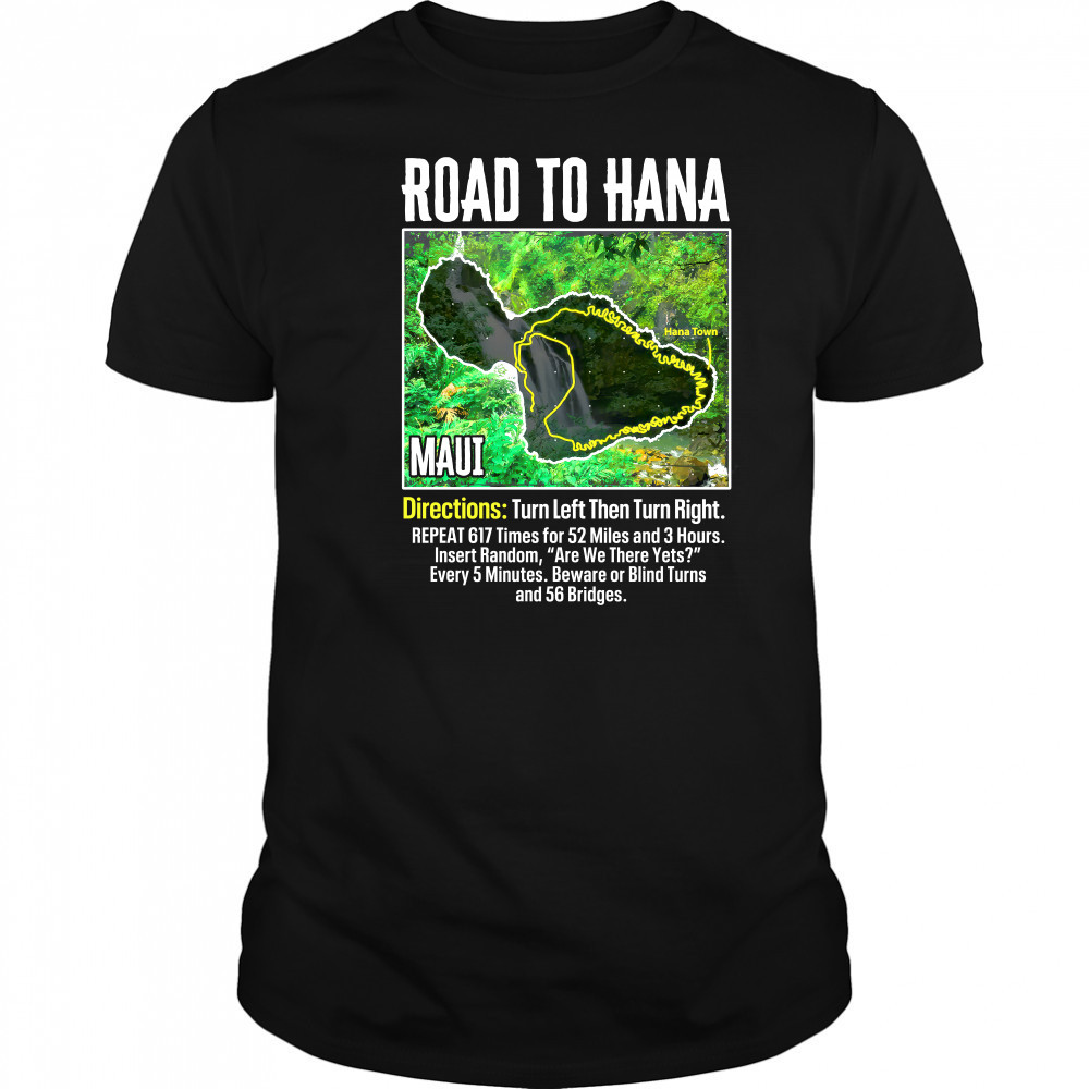 Road to hana map maui island guide hawaii hawaiian shirt