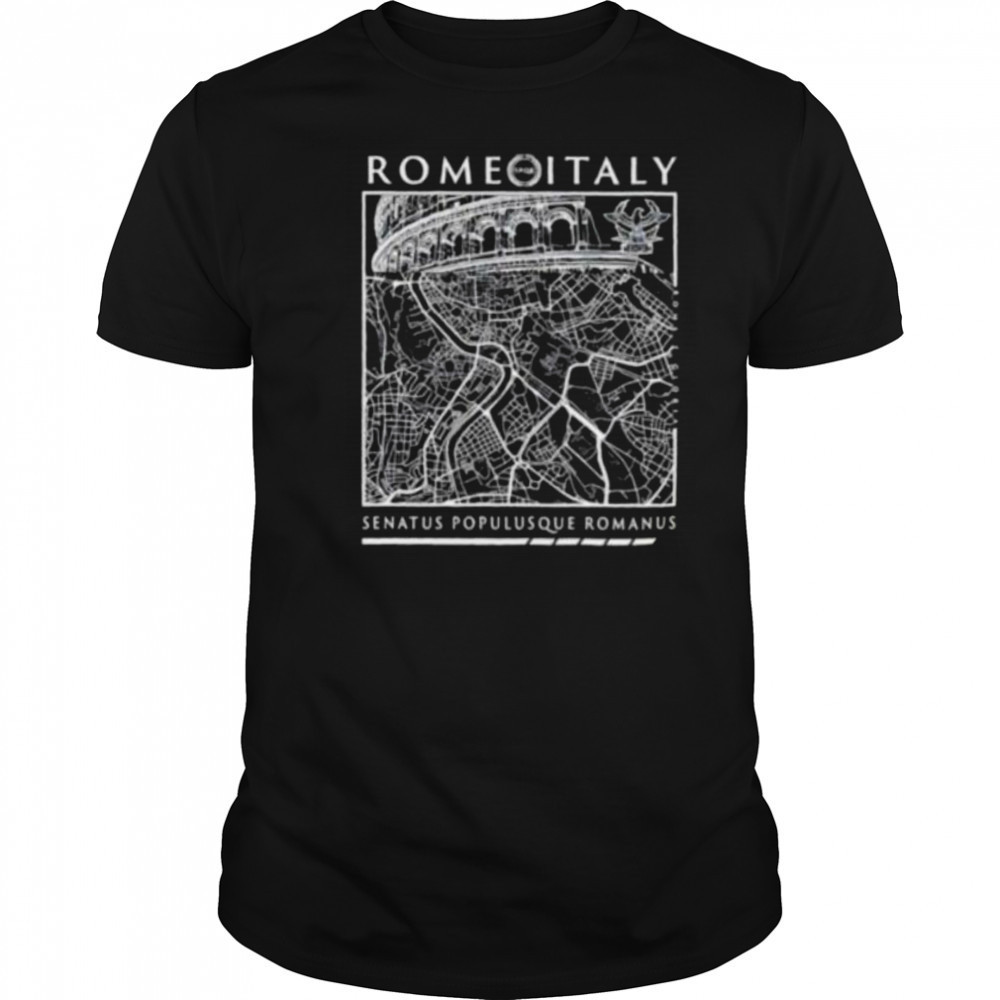 Rome Italy Senatus Populusque Romanus map shirt