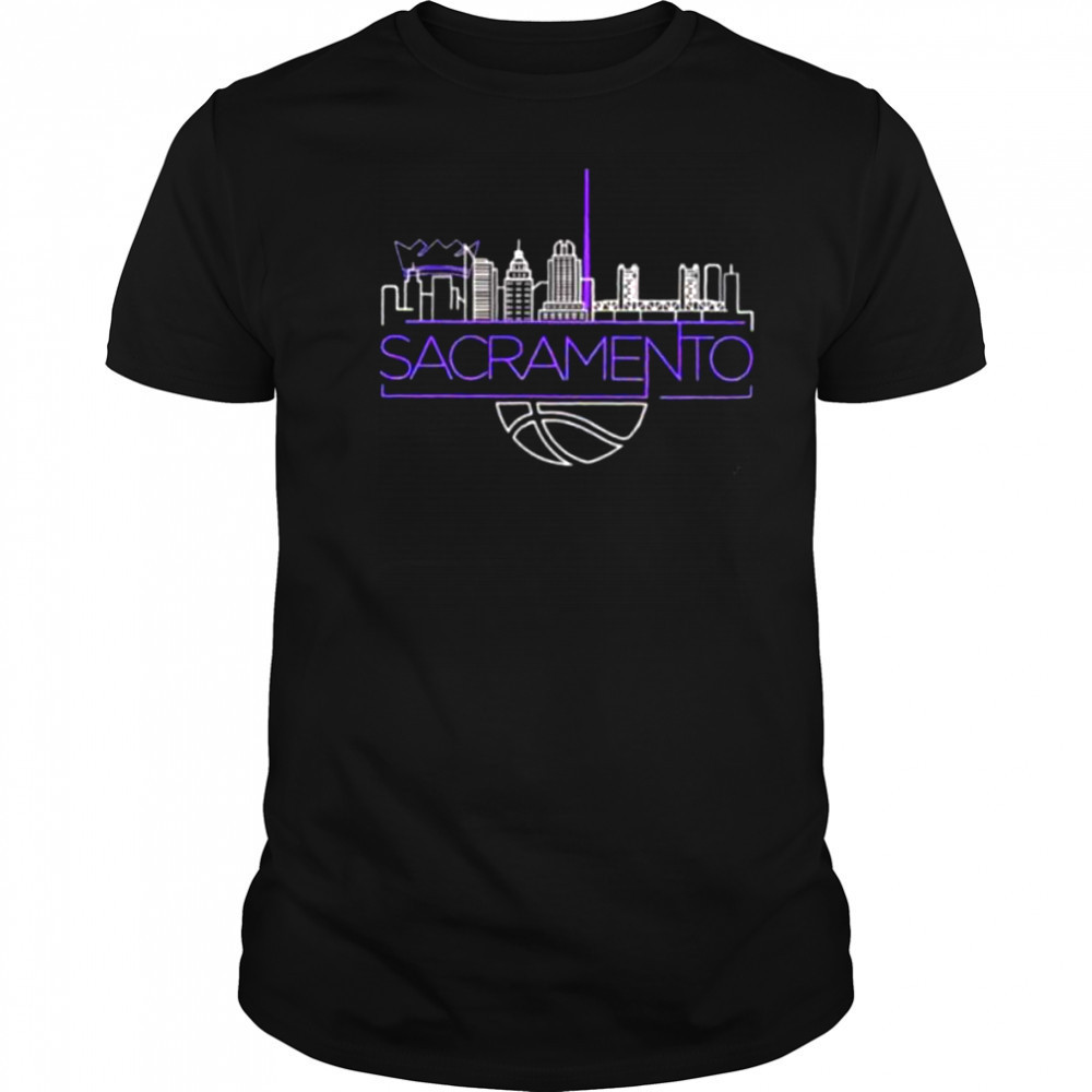 Sacramento Kings basketball NBA light the beam City skyline shirt