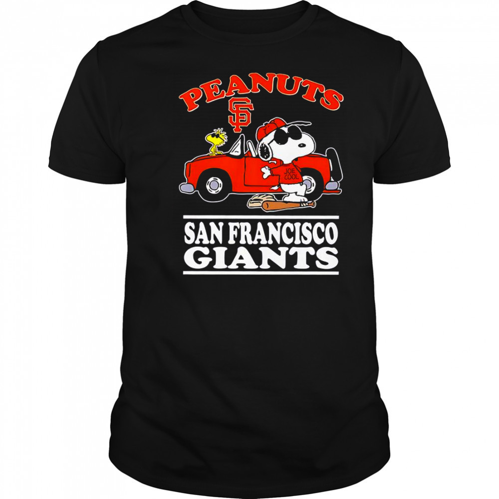 San Francisco Giants And Peanuts Posing Next To The Car T-Shirt