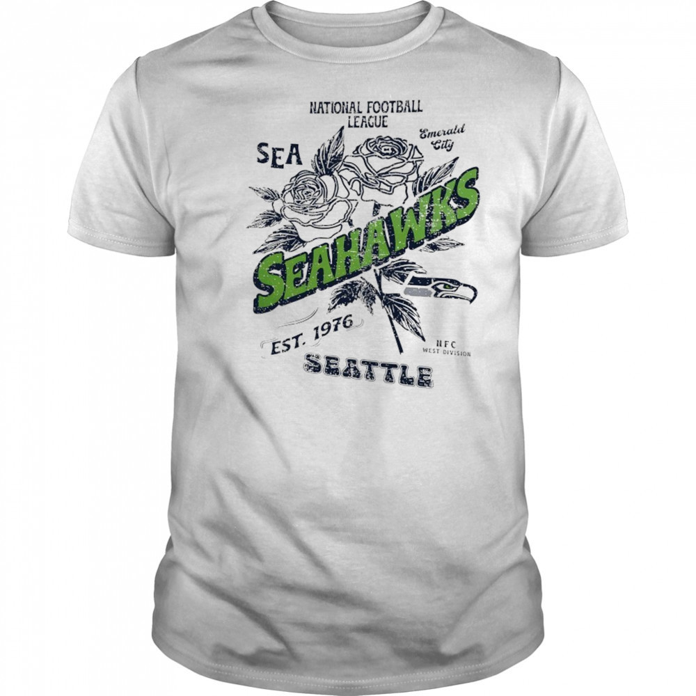 Seattle Seahawks National Football League SEA Emerald City Stripe Distressed Raglan shirt