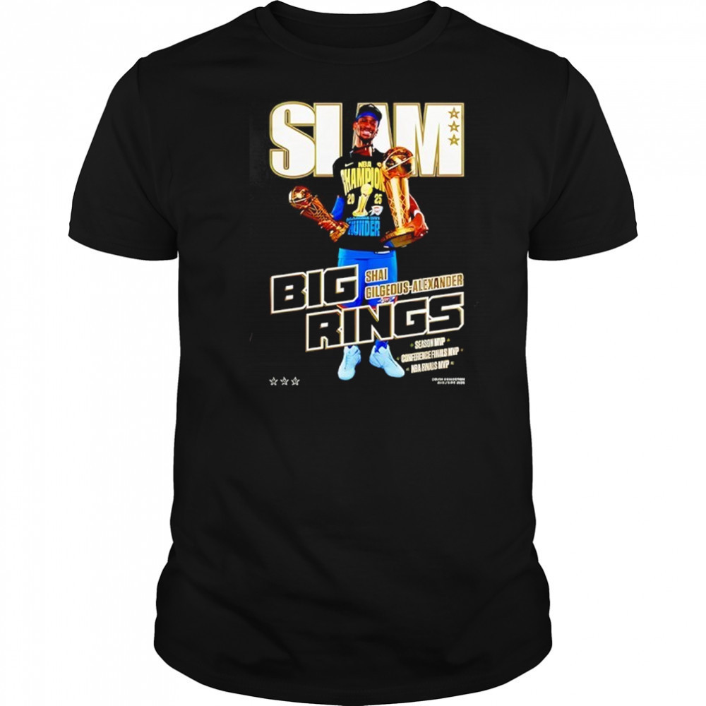 Shai Gilgeous-Alexander OKC Thunder SLAM Black 2025 Shirt