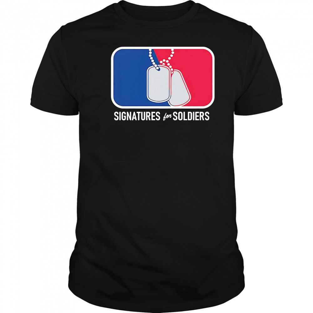 Signatures for Soldiers dog tags shirt