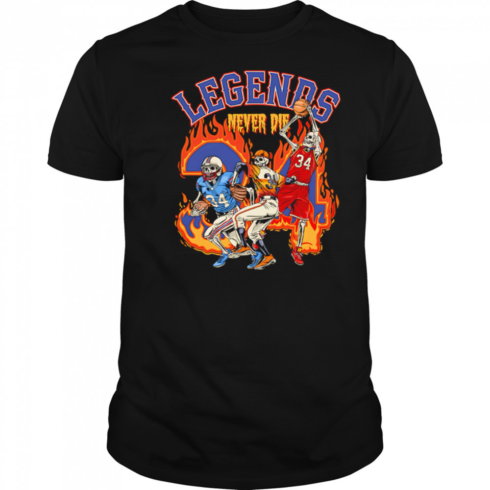 Skeleton 34 Legends Never Die basketball shirt