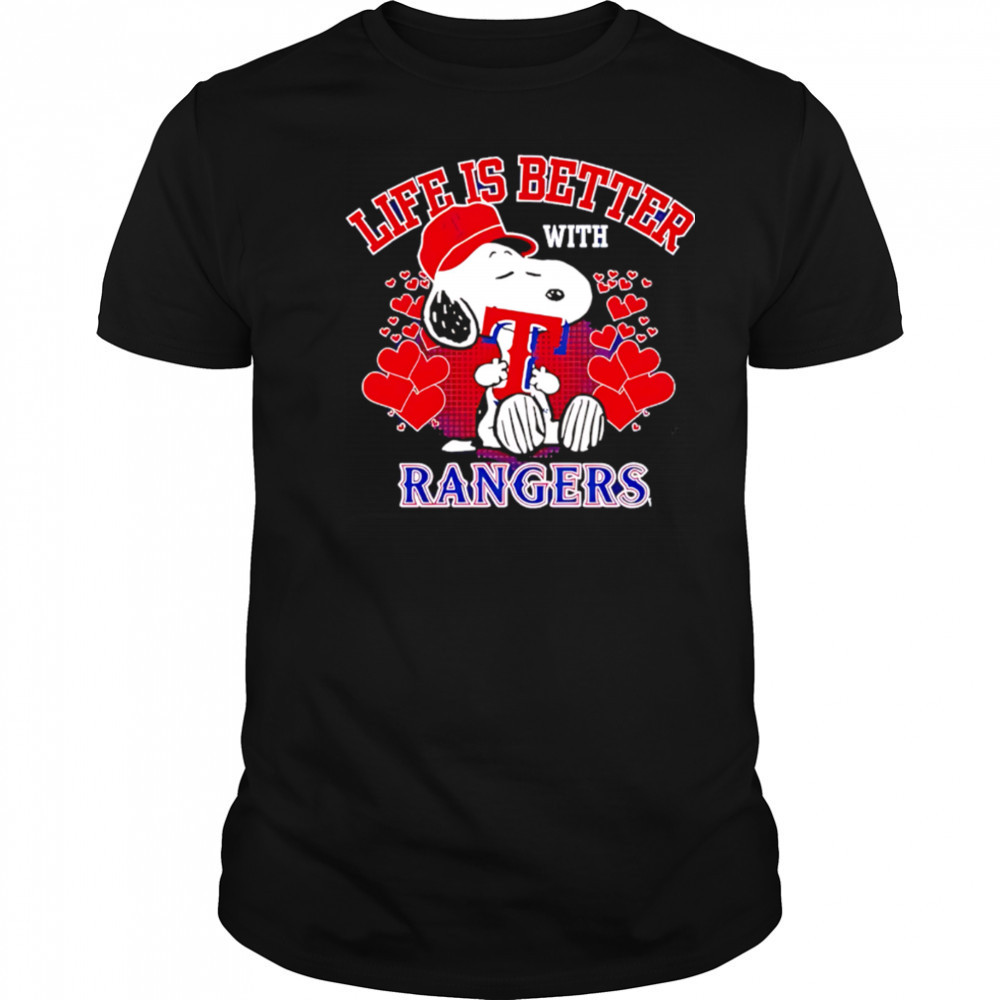 Snoopy Life is better with Rangers shirt