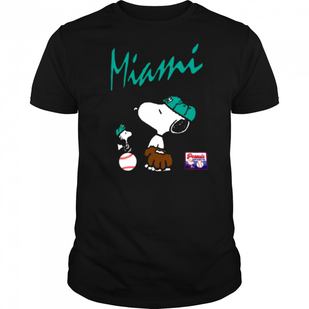 Snoopy Peanuts Ripple Junction Miami Baseball shirt