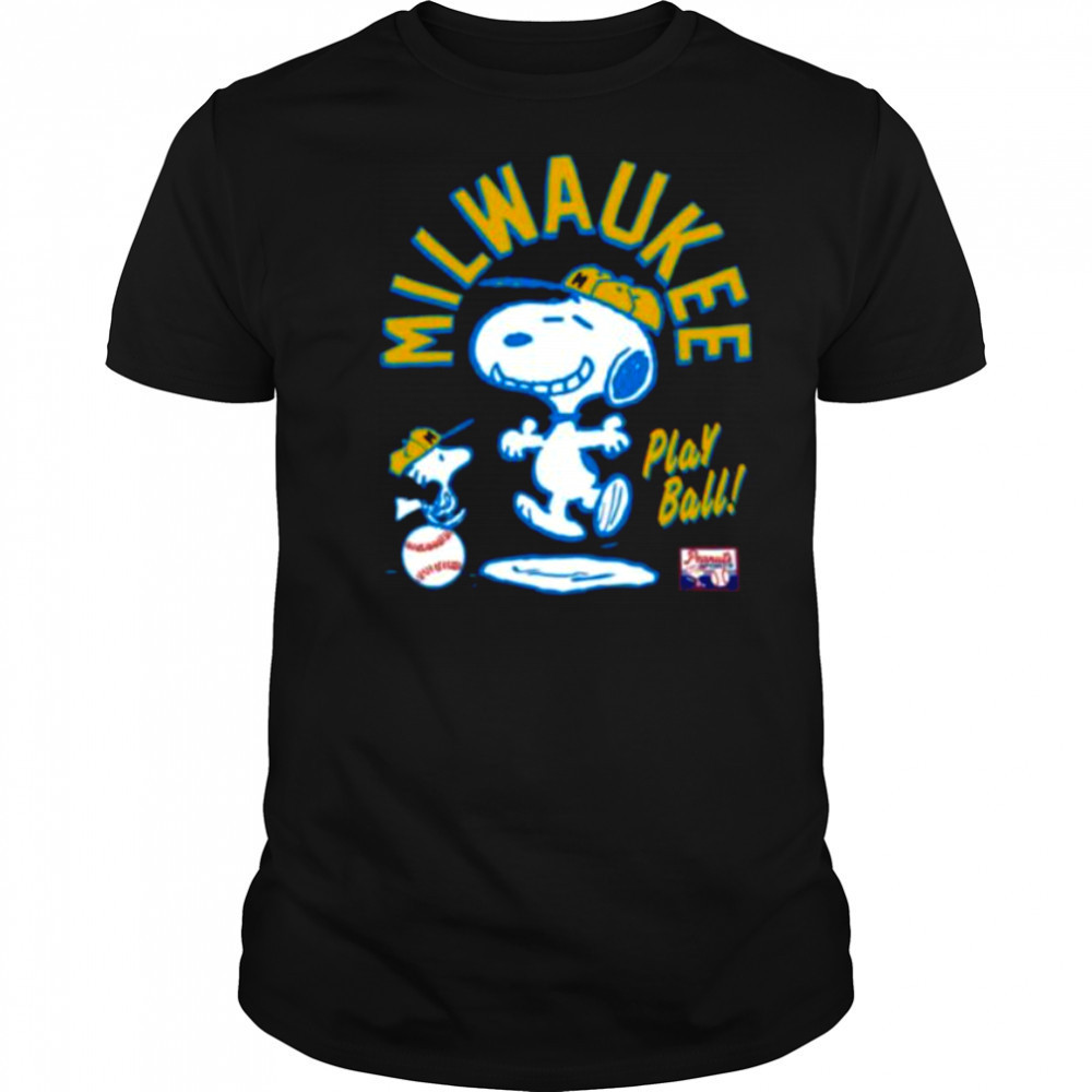 Snoopy Peanuts Ripple Junction Milwaukee Baseball shirt