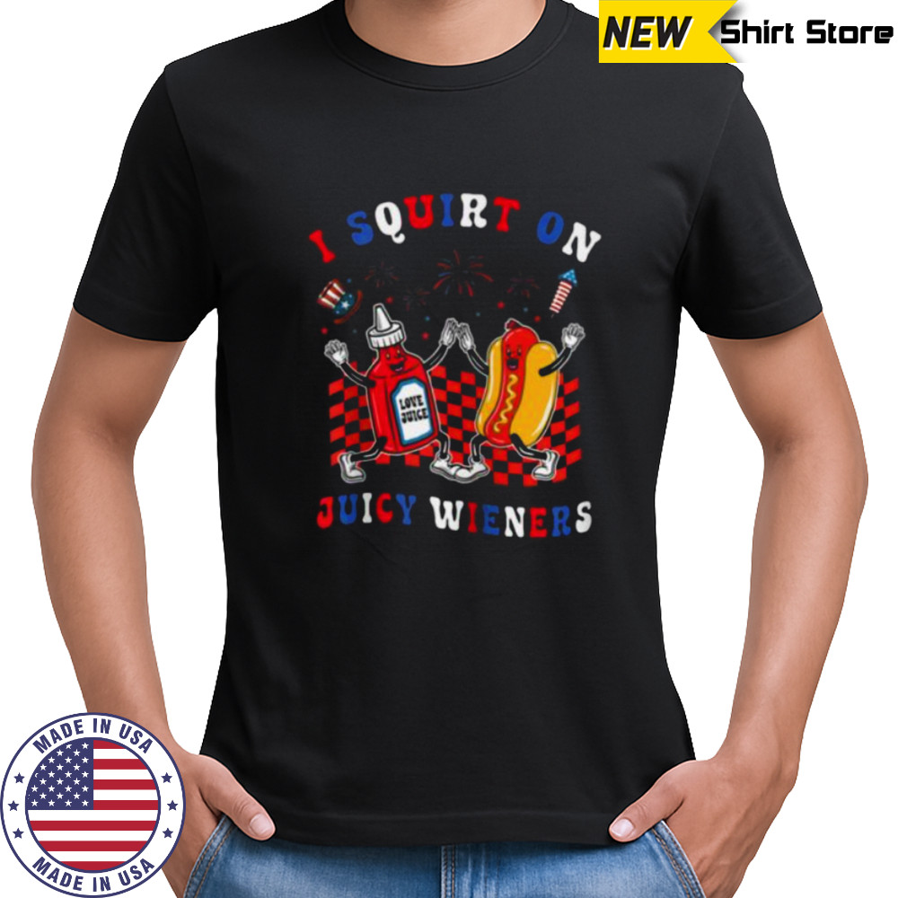 Squirt On Juicy Wieners 4th Of July Hotdog Sarcastic Zip Shirt