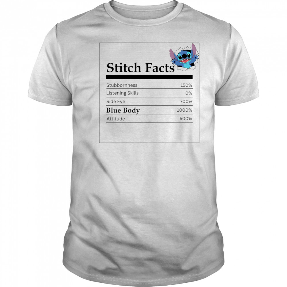 Stitch facts blue body shirt