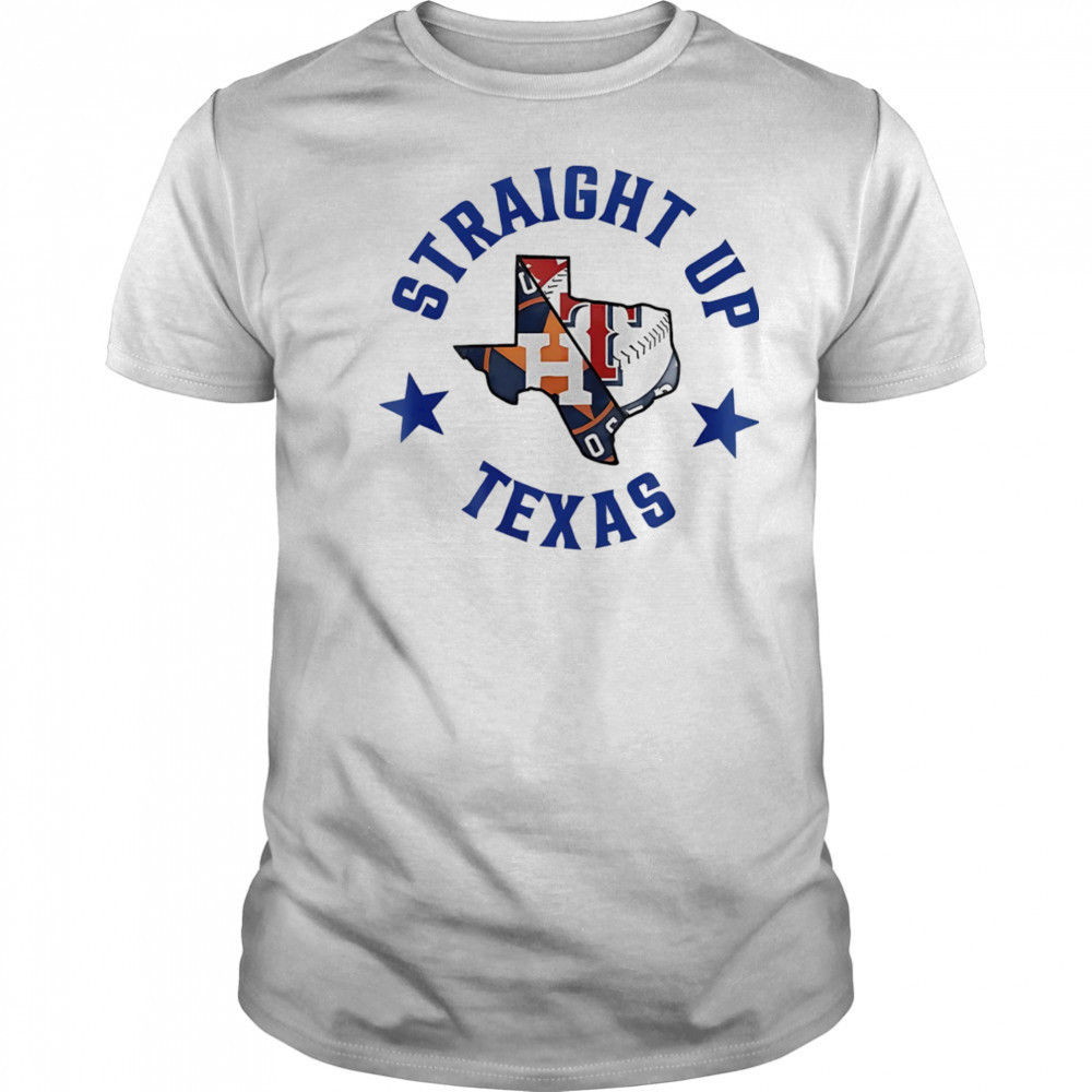 Straight up Texas Rangers and Houston Astros logo shirt