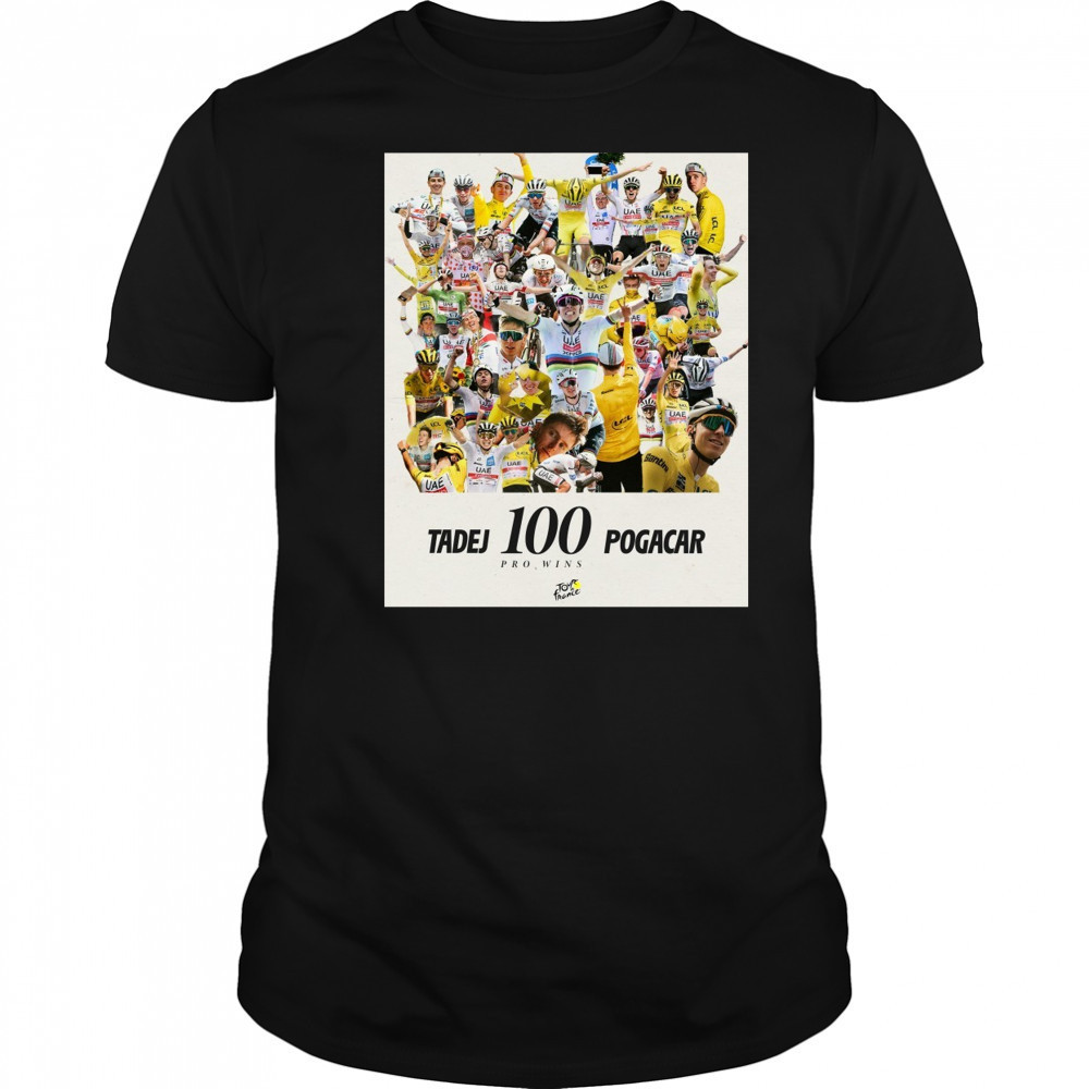 Tadej Pogacar 100th Career Win 2025 Tour De France Victory In The City Of 100 Towers T-Shirt