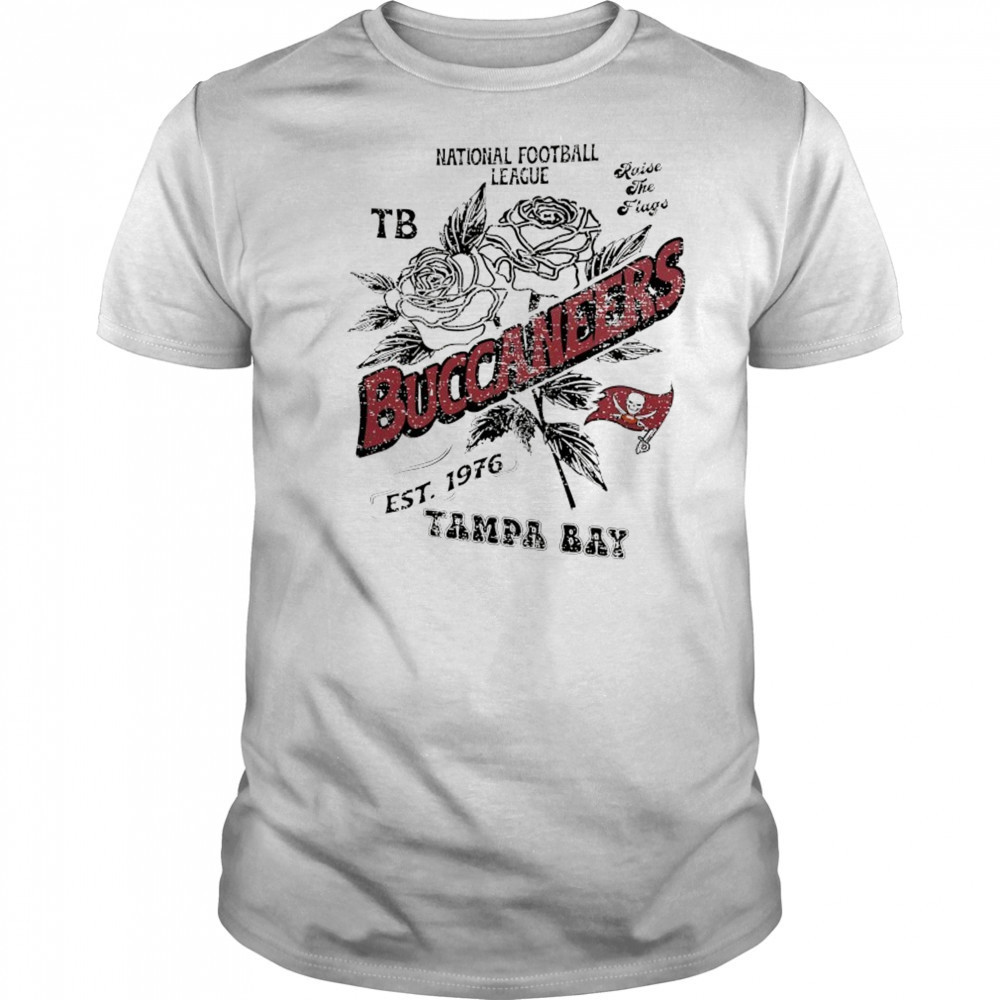 Tampa Bay Buccaneers National Football League TB Raise the Flags Stripe Distressed Raglan shirt