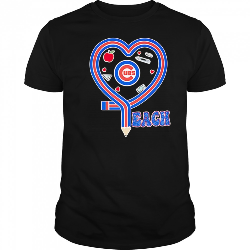Teach heart Chicago Cubs logo shirt