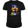 Tennessee Titans mascot standing with flag shirt