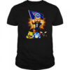 Tennessee Titans mascot standing with flag shirt
