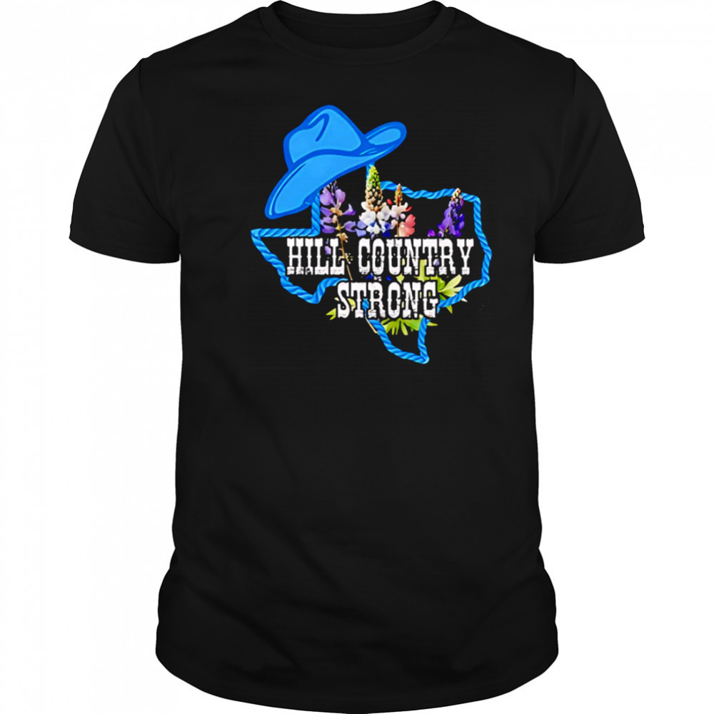 Texas Bluebonnet Hill Country Strong Cowboy Hat Western Rope Floral shirt
