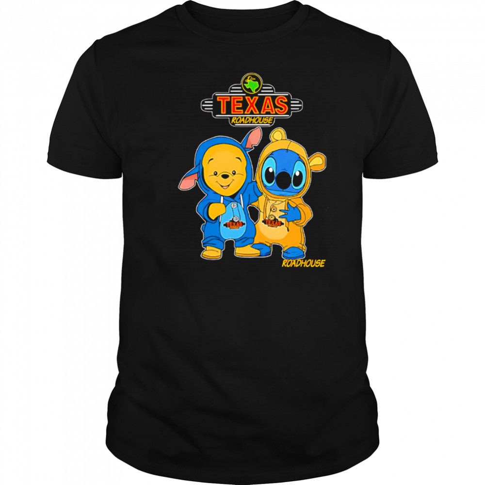 Texas roadhouse pooh and stitch friends shirt