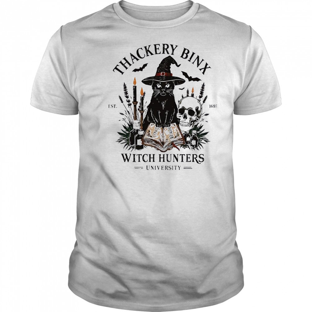 Thackery Binx Cat witch hunters University shirt