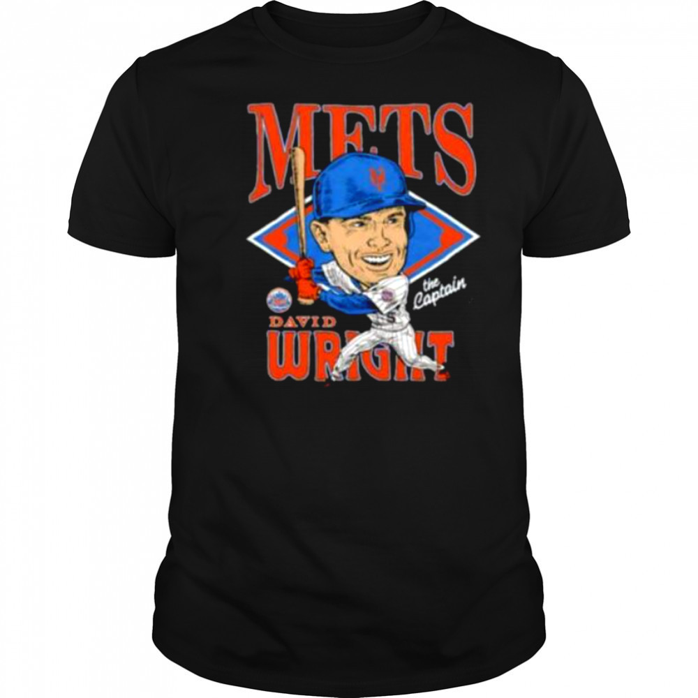 The Captain David Wright New York Mets Caricature Signature T Shirt