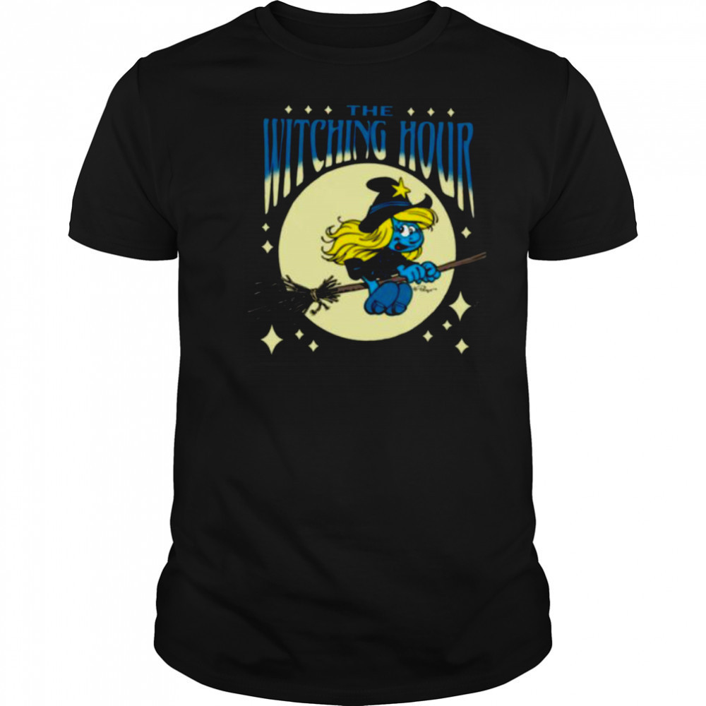 The Smurfs Witching Hour Smurfette Halloween Retro Cartoon Shirt