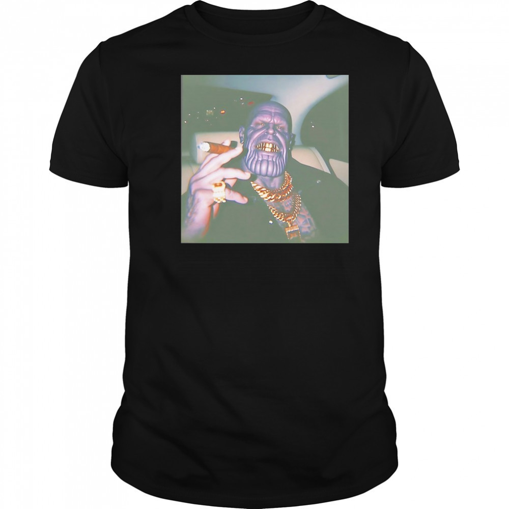 Thug Life Thanos grillz smoking shirt